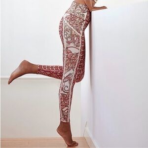 are Free People Movement Your A Peach Boho Paisley Red Combo Leggings